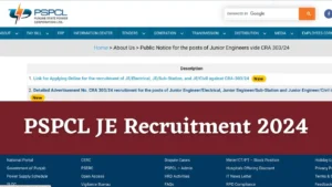 PSPCL JE Recruitment 2024