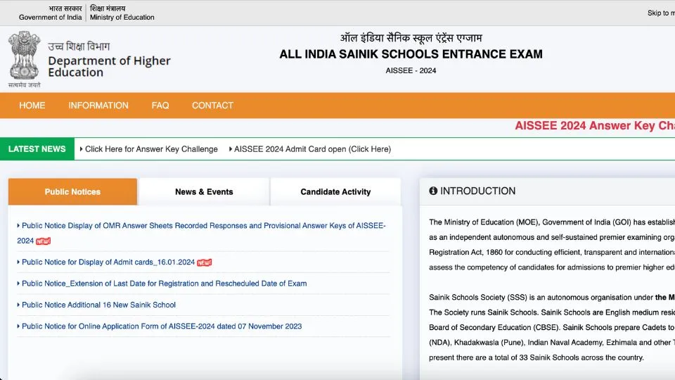 Sainik School Result 2024 